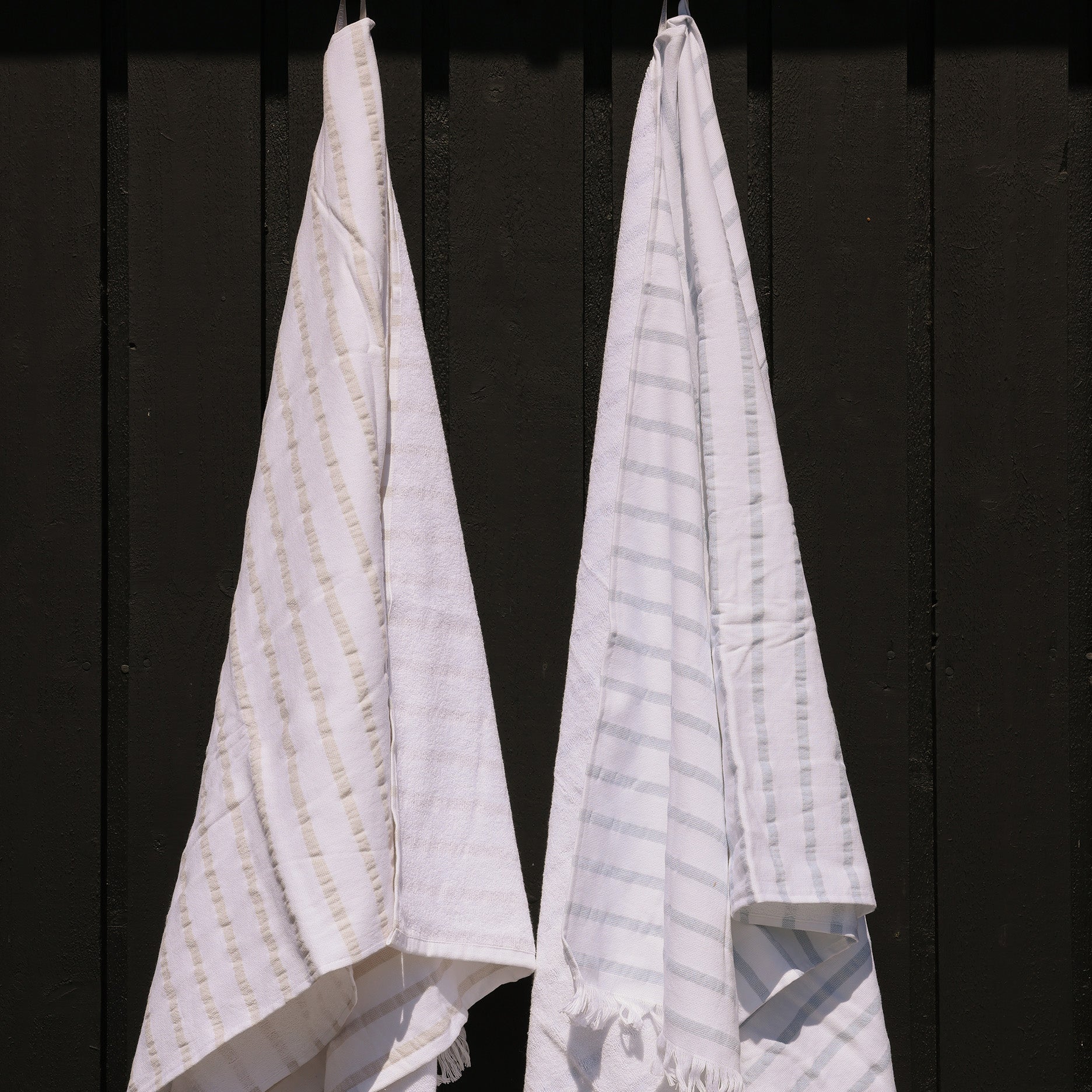 Hammam håndklæde 80x180 cm støvet blå striber